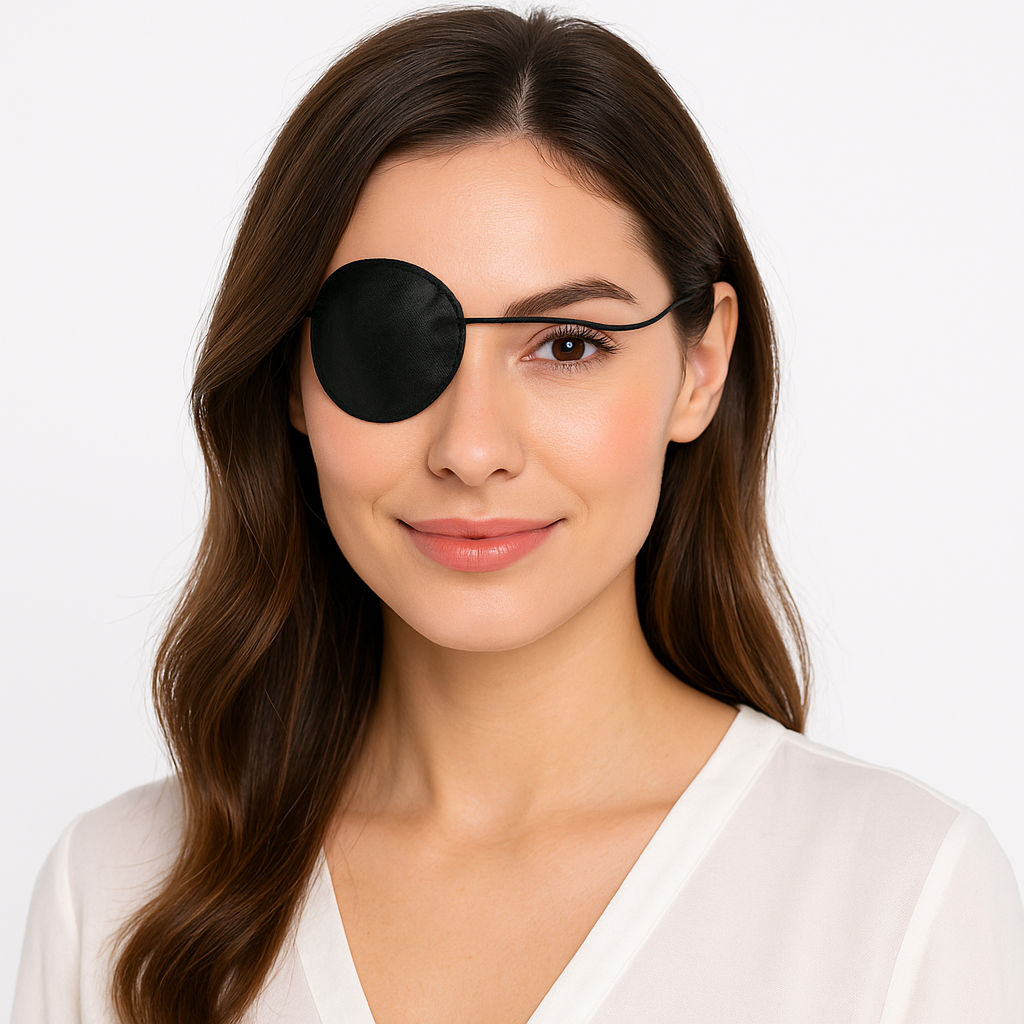 Black Silk Pirate Eye Patch Costume Accessory