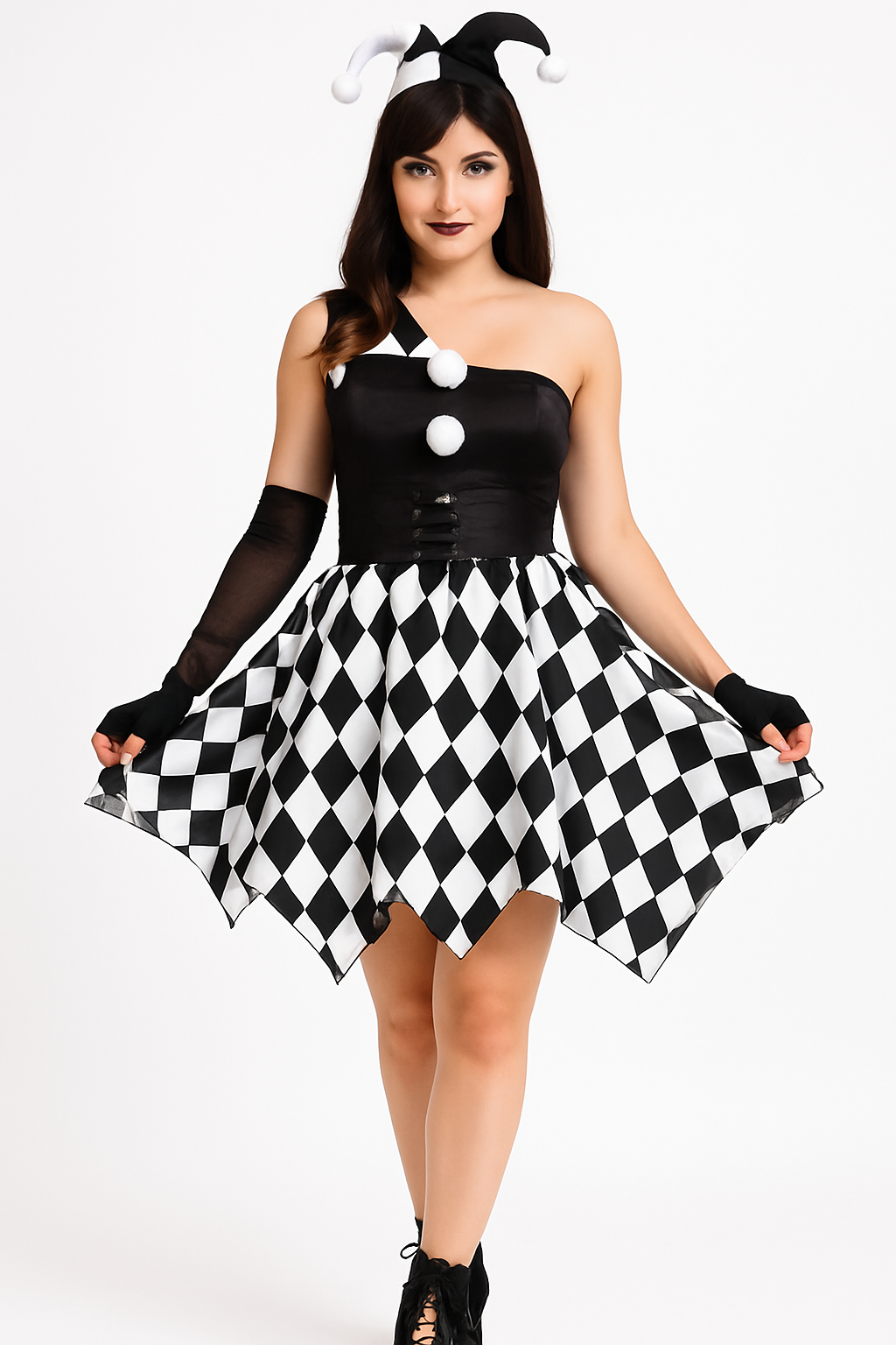 Women's Naughty Jester Costume for Halloween - Adult L (10-12)