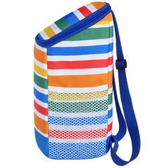 Multi-Coloured Striped Backpack Cooler Bag