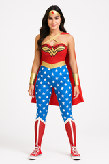 Women's DC Wonder Woman Deluxe Halloween Costume - Jumpsuit with Cape & Headband