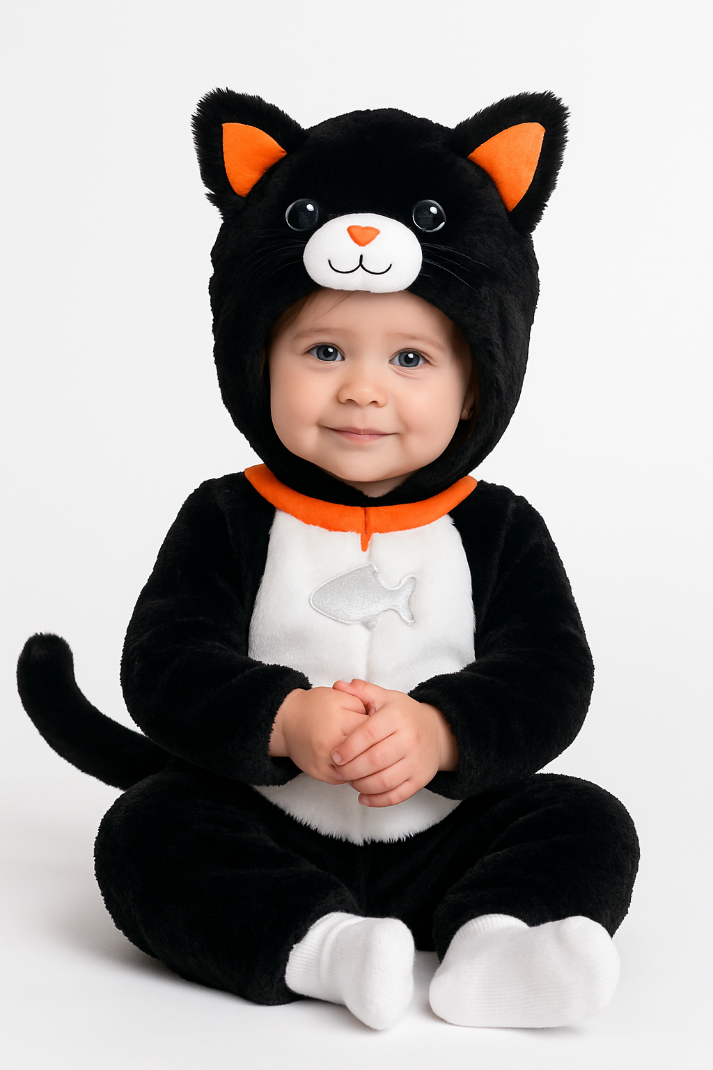 Infant Cuddly Black Cat Halloween Costume (12-24M)