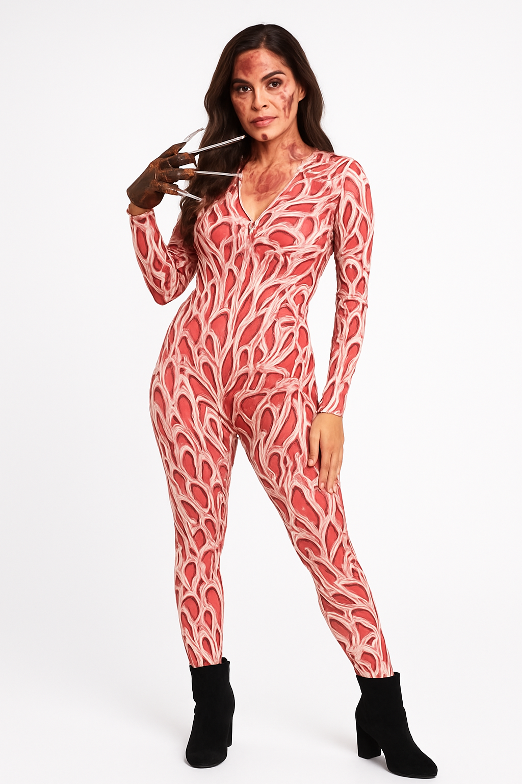 Zombie Scarred Catsuit Costume - L/XL