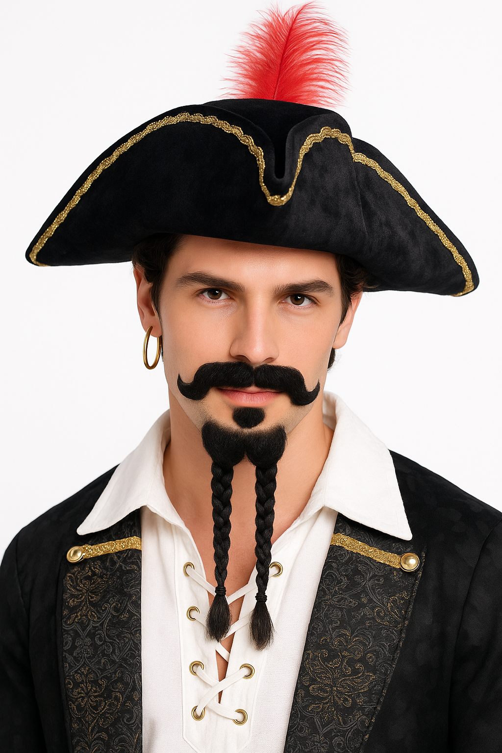 Pirate Adventure Moustache & Braided Goatee Set