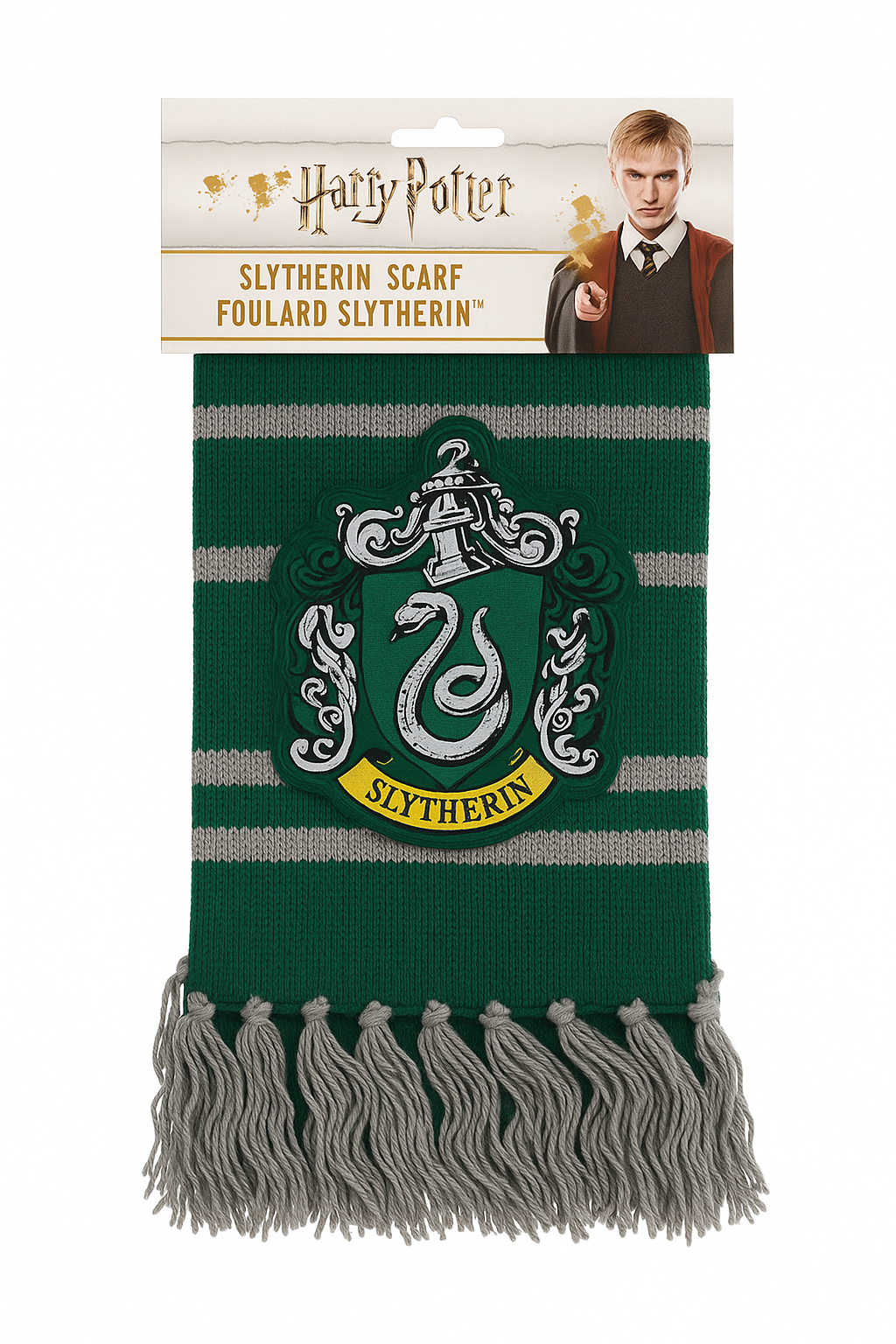 Harry Potter Slytherin Scarf - Green and White Striped Costume Accessory