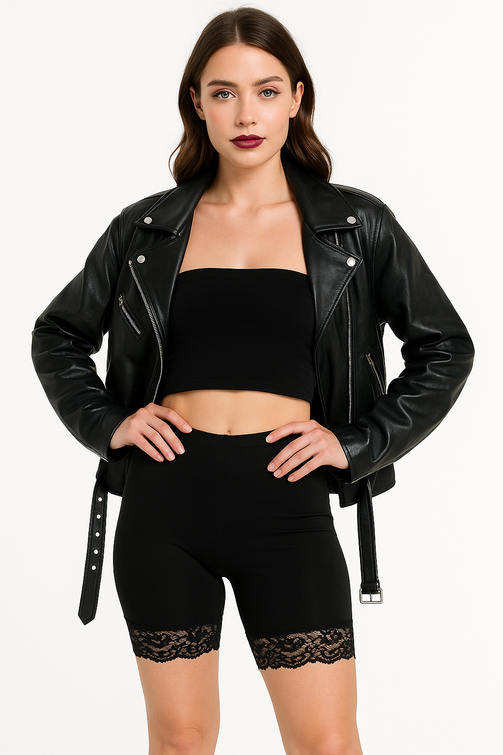 Halloween Lace-Trimmed Bike Shorts - L/XL