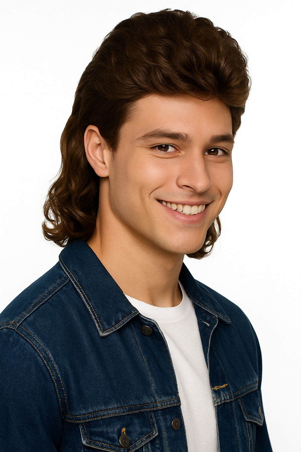 Retro Mullet Wig - Dark Brown Costume Accessory for Halloween