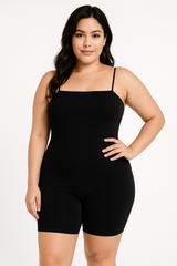 Plus Size Black Biker Bodysuit - Halloween Costume Essential
