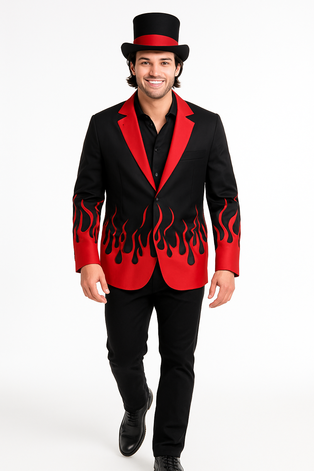 Men's Plus Size Devil Flame Jacket - Halloween Costume