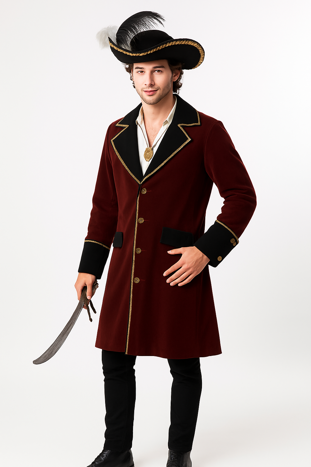Adult Pirate Captain Jacket Costume - Adult S/M