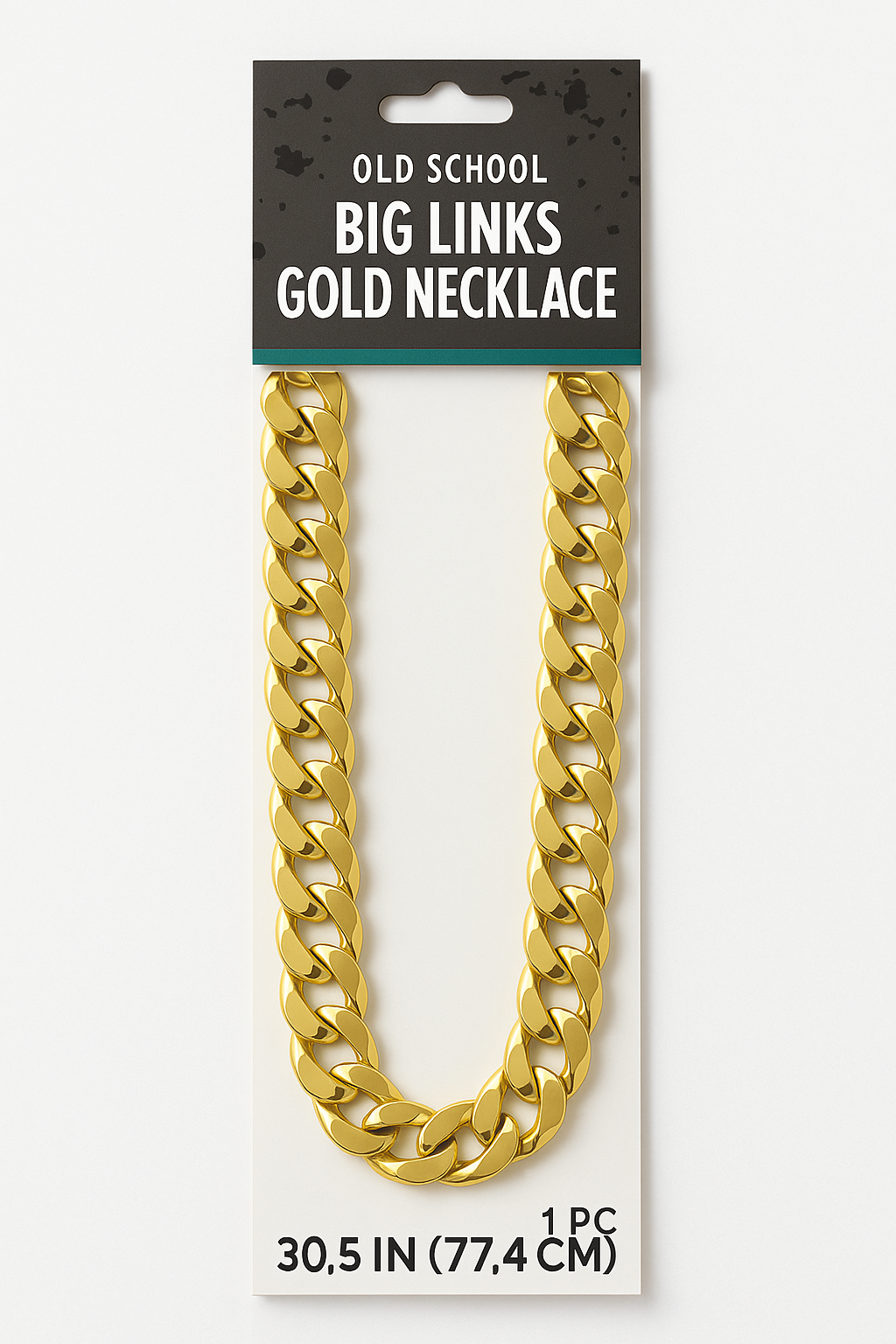 Old School Gold Link Chain Necklace - 30.5 Inch Costume Accessory