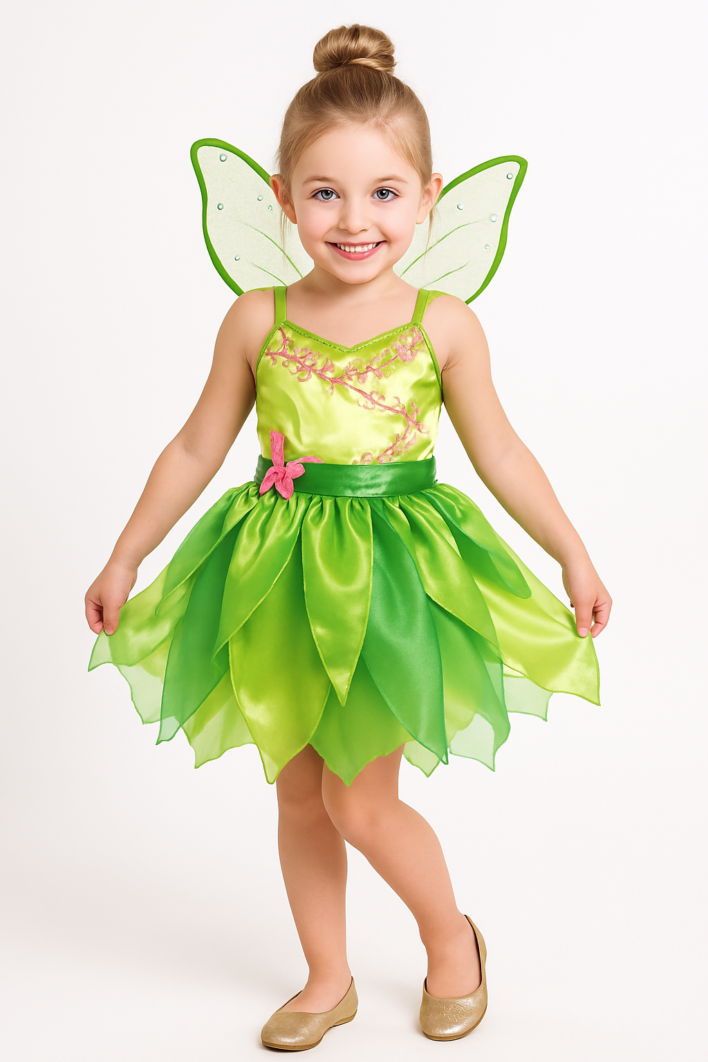 Kids' Classic Tinker Bell Costume with Glitter Wings