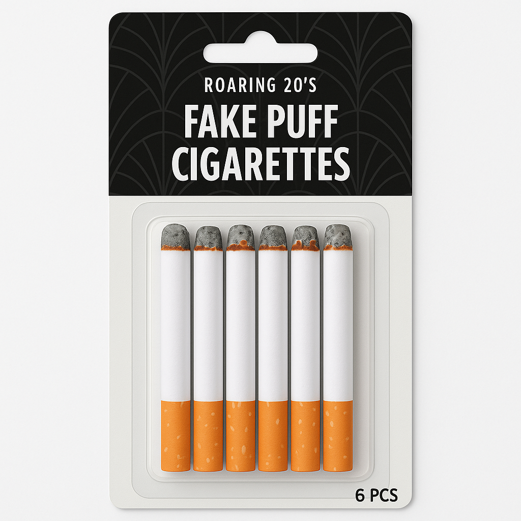 1920s Fake Puff Cigarettes, Costume Props, 6-Pack