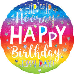 Hip Hooray Holographic Birthday Balloon