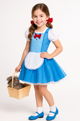 Kids‚Äô Dorothy Halloween Costume - The Wizard of Oz Blue Dress with Red Bows