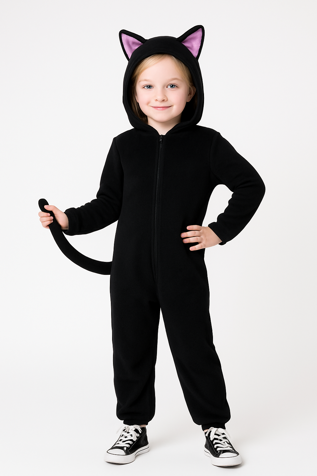 Toddler & Kids' Black Cat Zipster Costume with Hood - Halloween Special