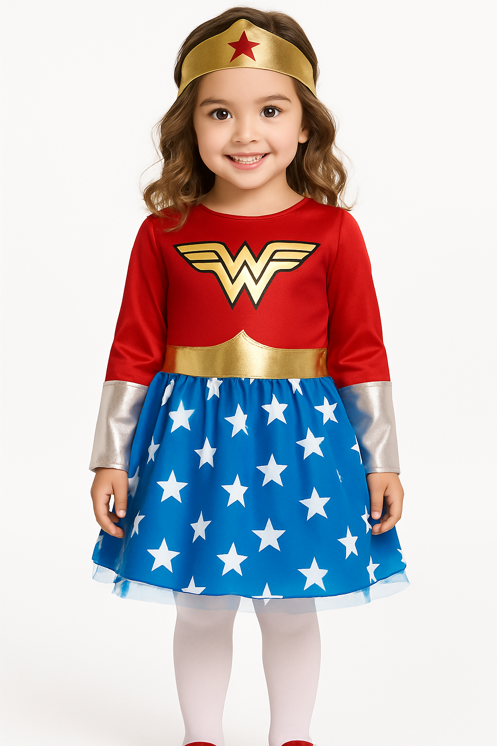 Infant DC Wonder Woman Diana Prince Red/Blue Dress Halloween Costume, Assorted Sizes
