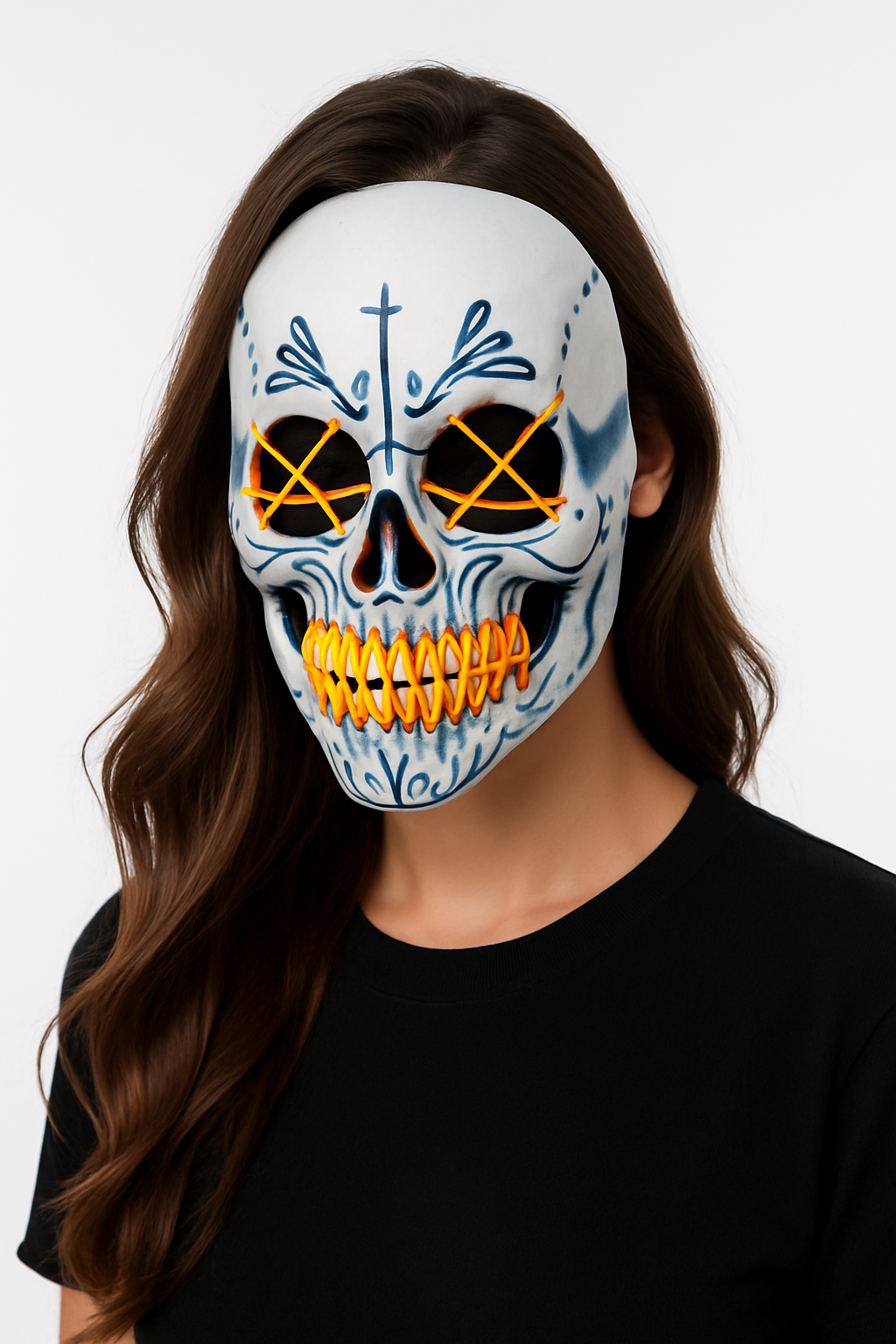 LED Mexican Catrin Skull Mask for Halloween
