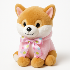 Easter Plush Brown Dog in Bunny Suit