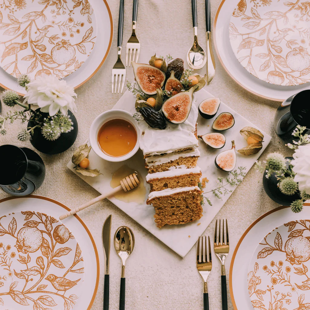 8 In. Rimonim Design Plastic Plates | 10 Count