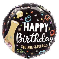 Elegant Gold Bubbly Happy Birthday Foil Balloon