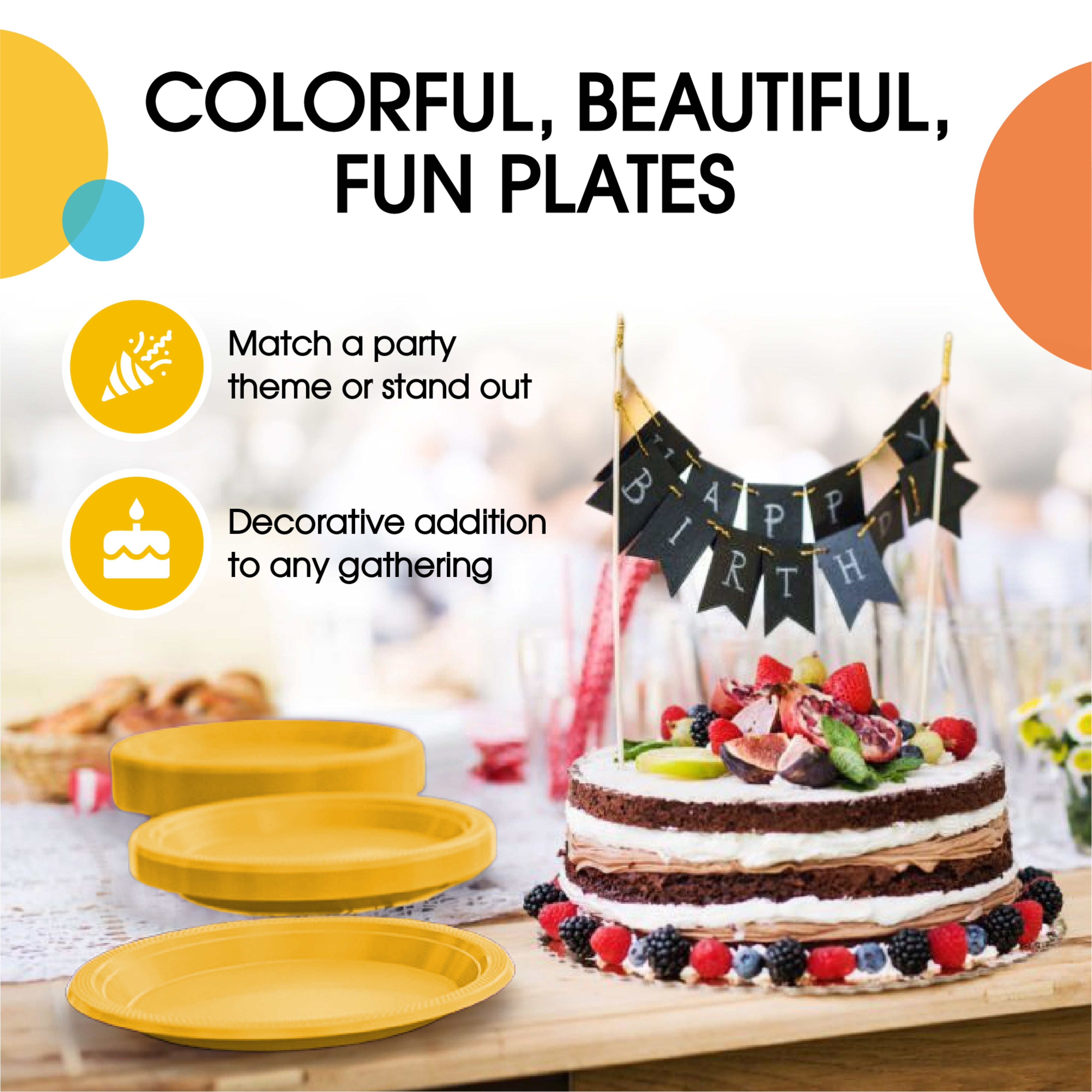 7 In. Yellow Plastic Plates | Case of 600
