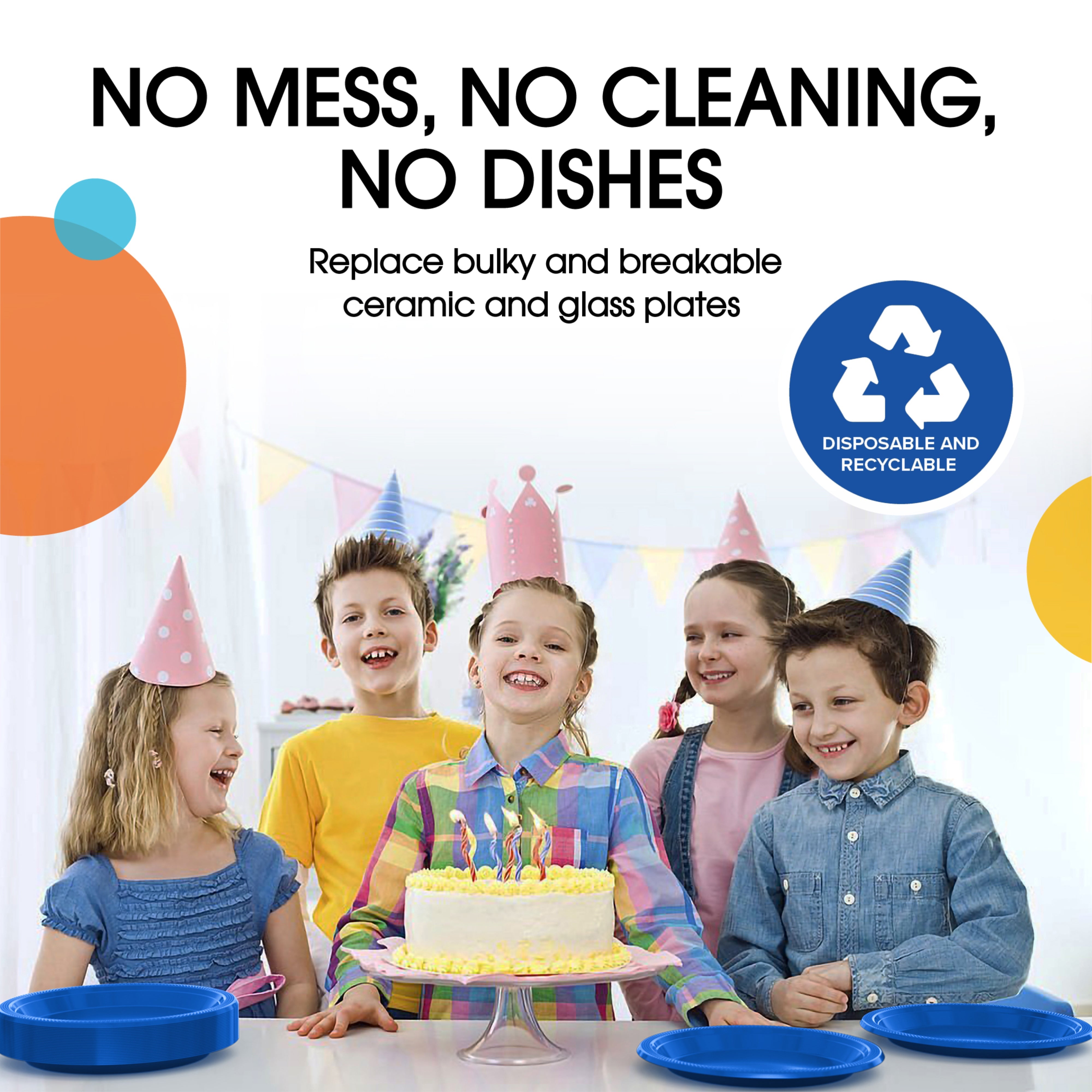 Little Gym - 7 In. Dark Blue Plastic Plates | 100 Count