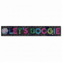 "Let's Boogie" Disco Fever Banner, 25-ft - Retro 70s Party Decoration