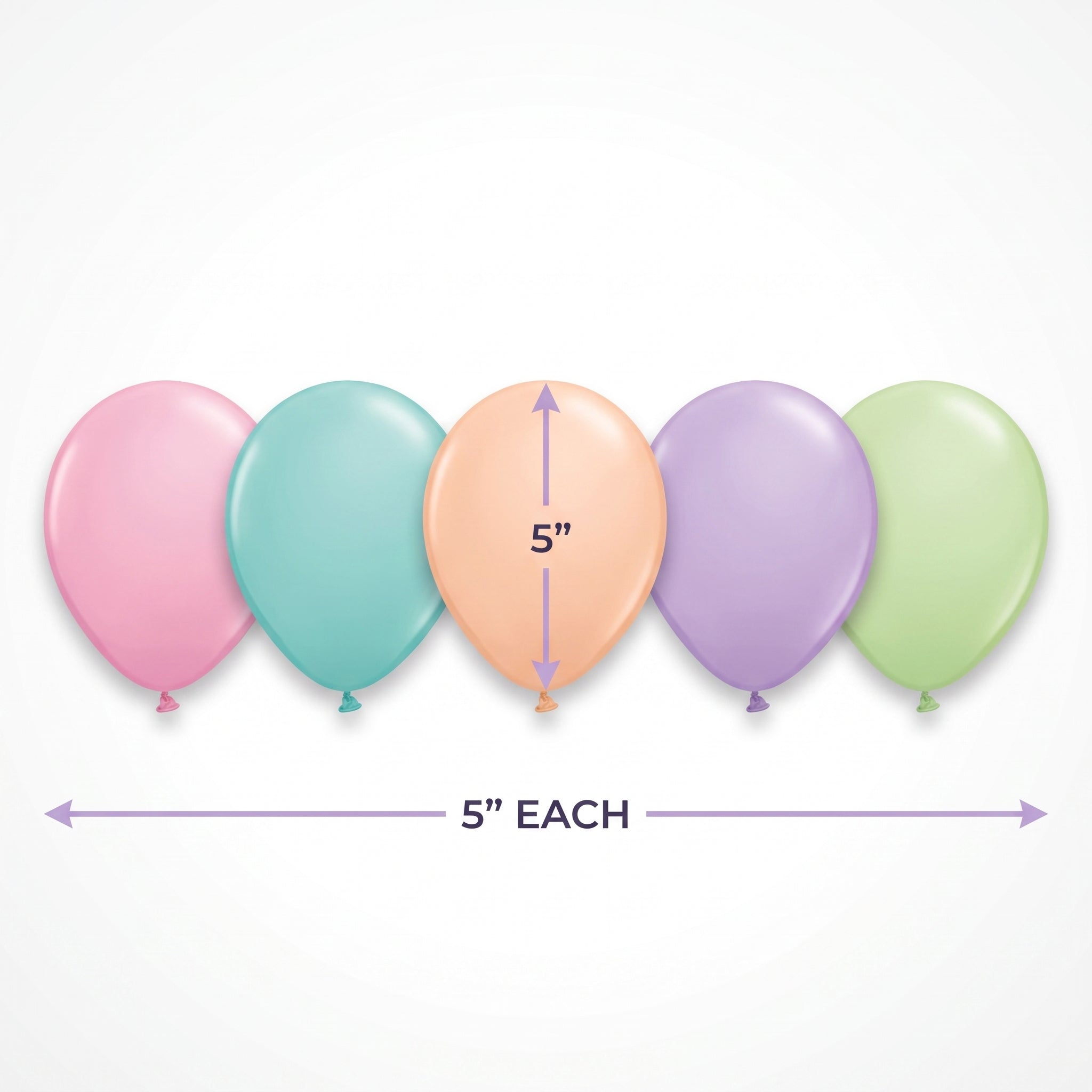 Sorbet Pastel Latex Balloons, 5-Inch, Assorted Colors, 25-Pack