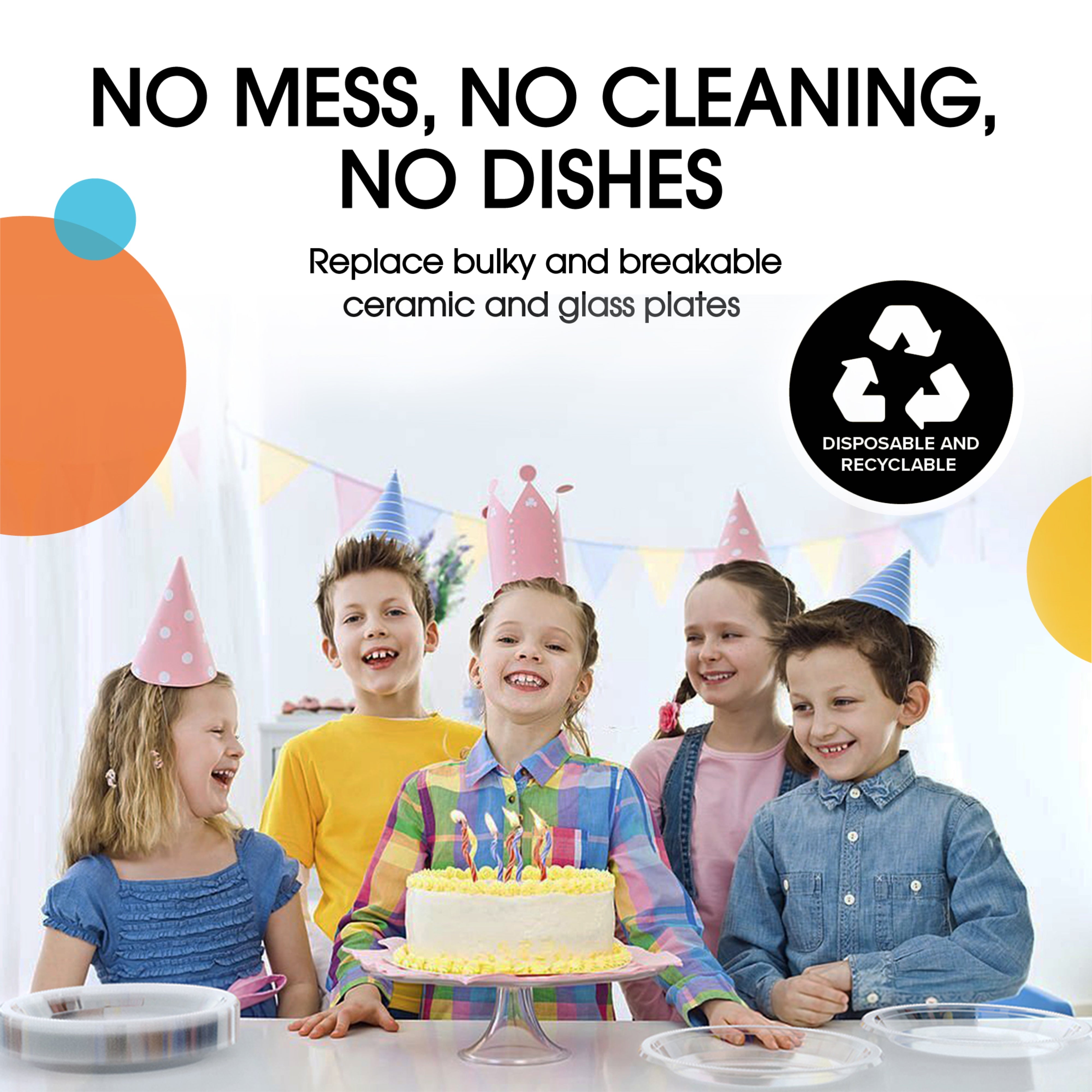 9 In. Clear Plastic Plates | 100 Count