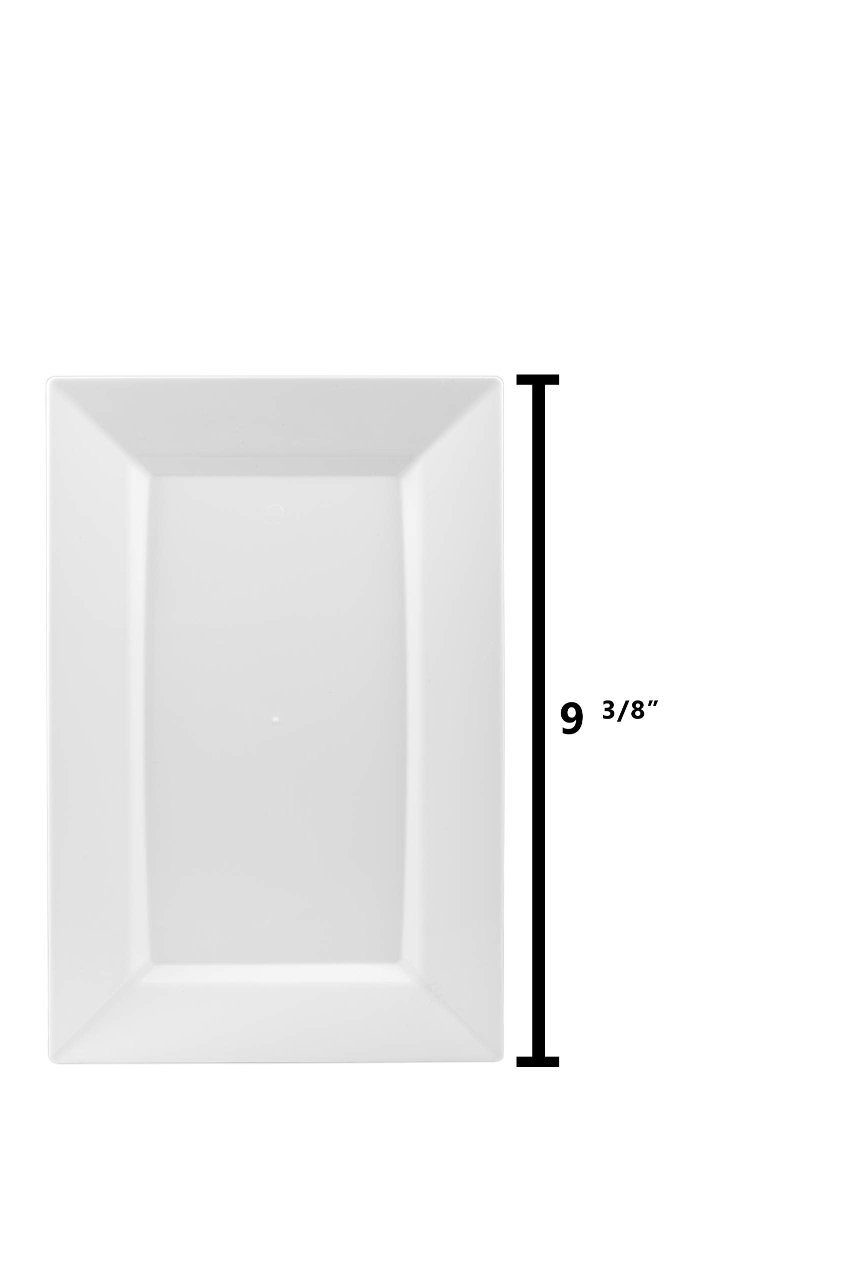 9.5 In. Clear Rectangular Plastic Plates | 120 Count