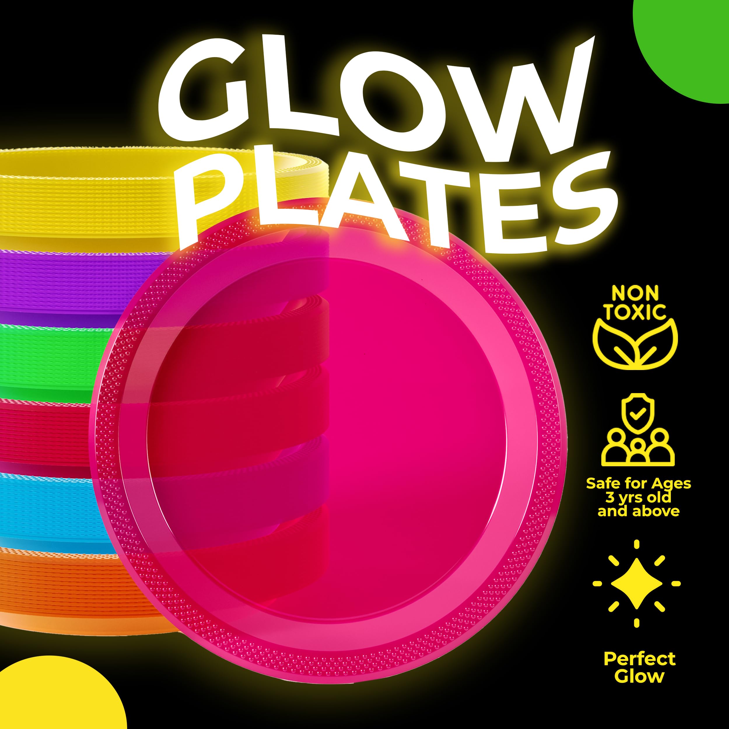 9 In. Neon Assorted Color Plastic Plates | Case of 720