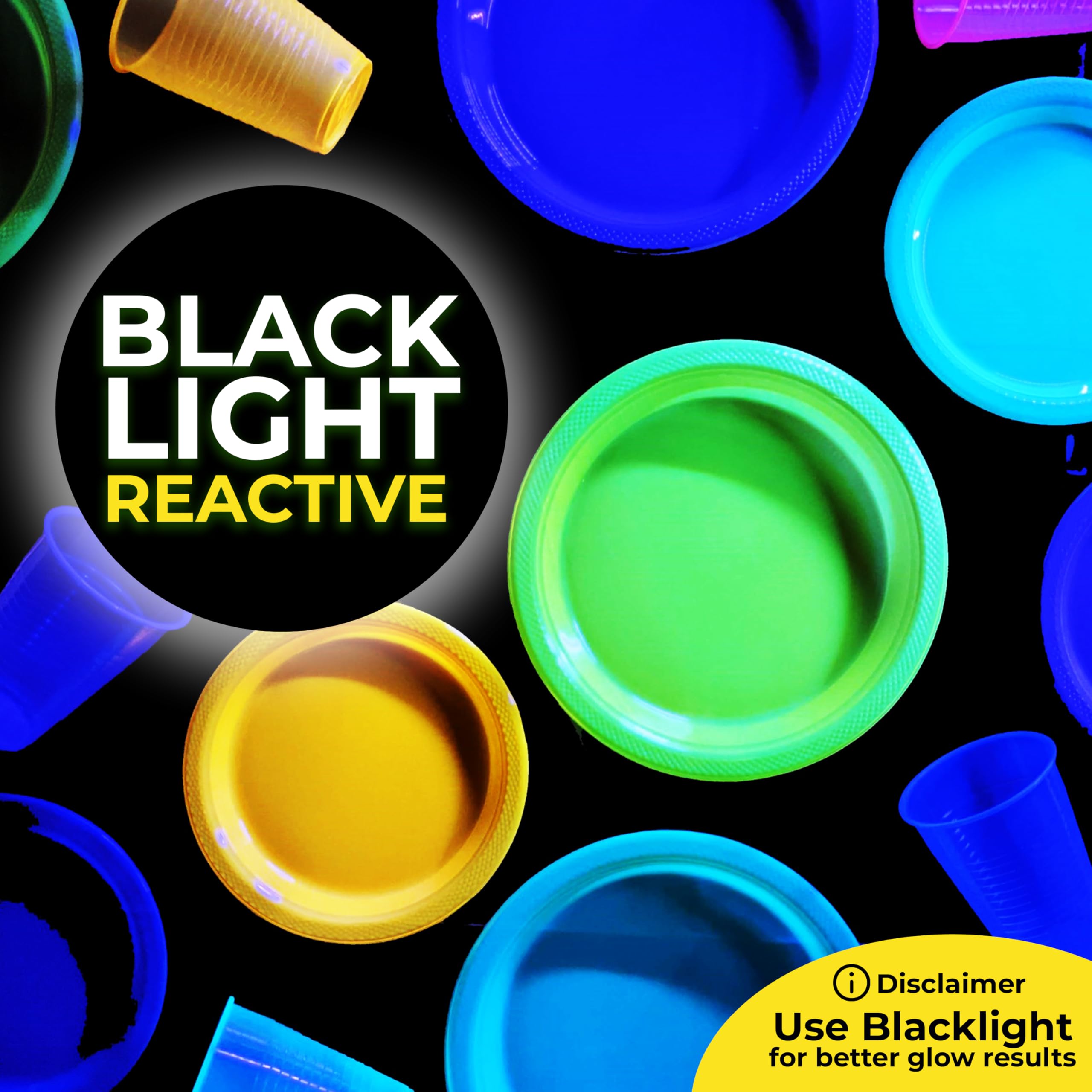 9 In. Neon Assorted Color Plastic Plates | Case of 720