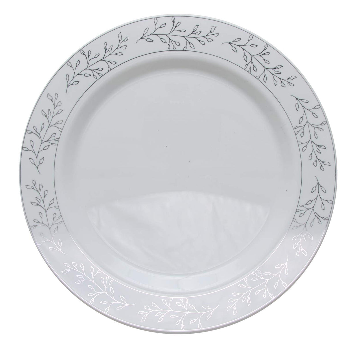9 In. Silver Leaf Premium Plates | 10 Count