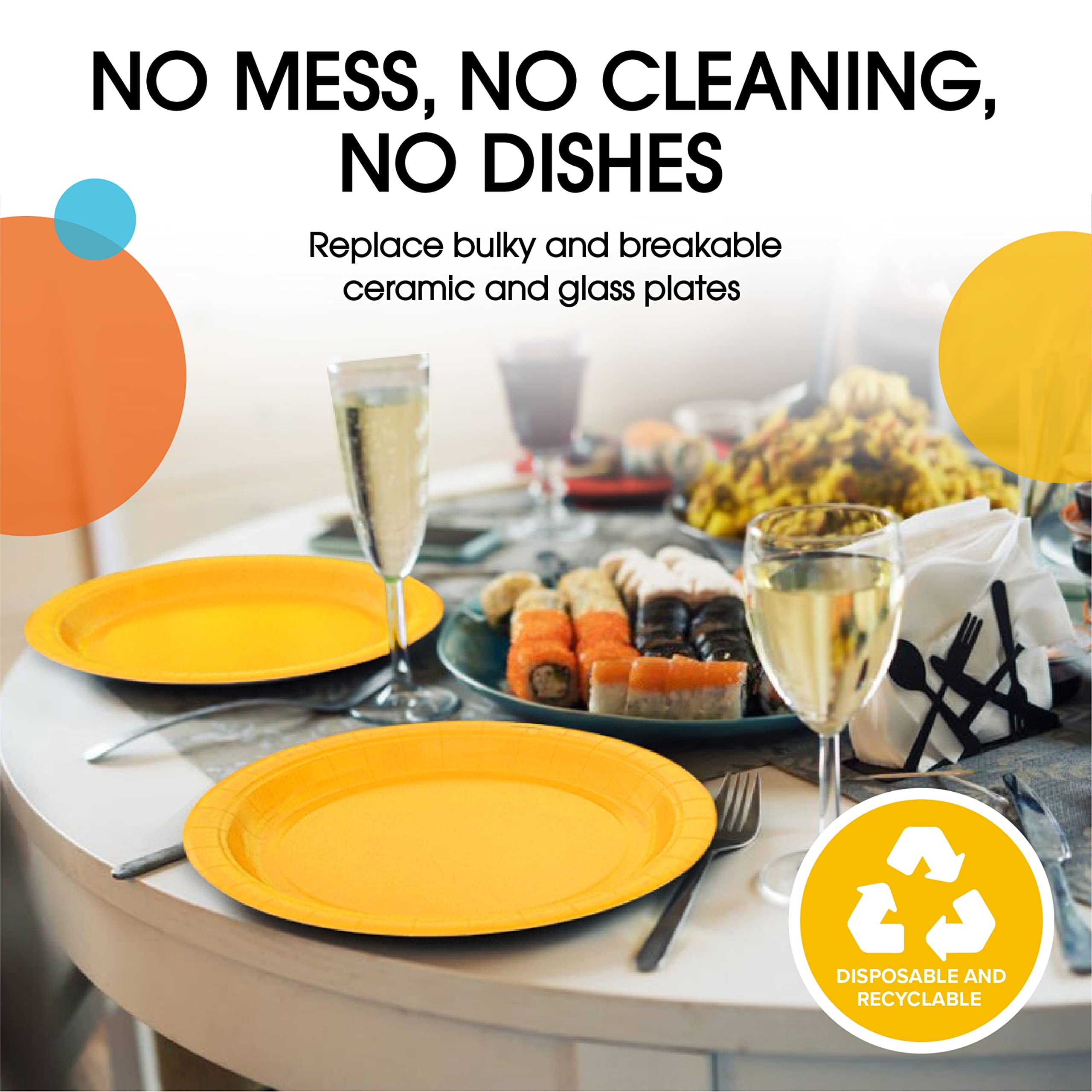 9 In. Yellow Paper Plates | Case of 1000