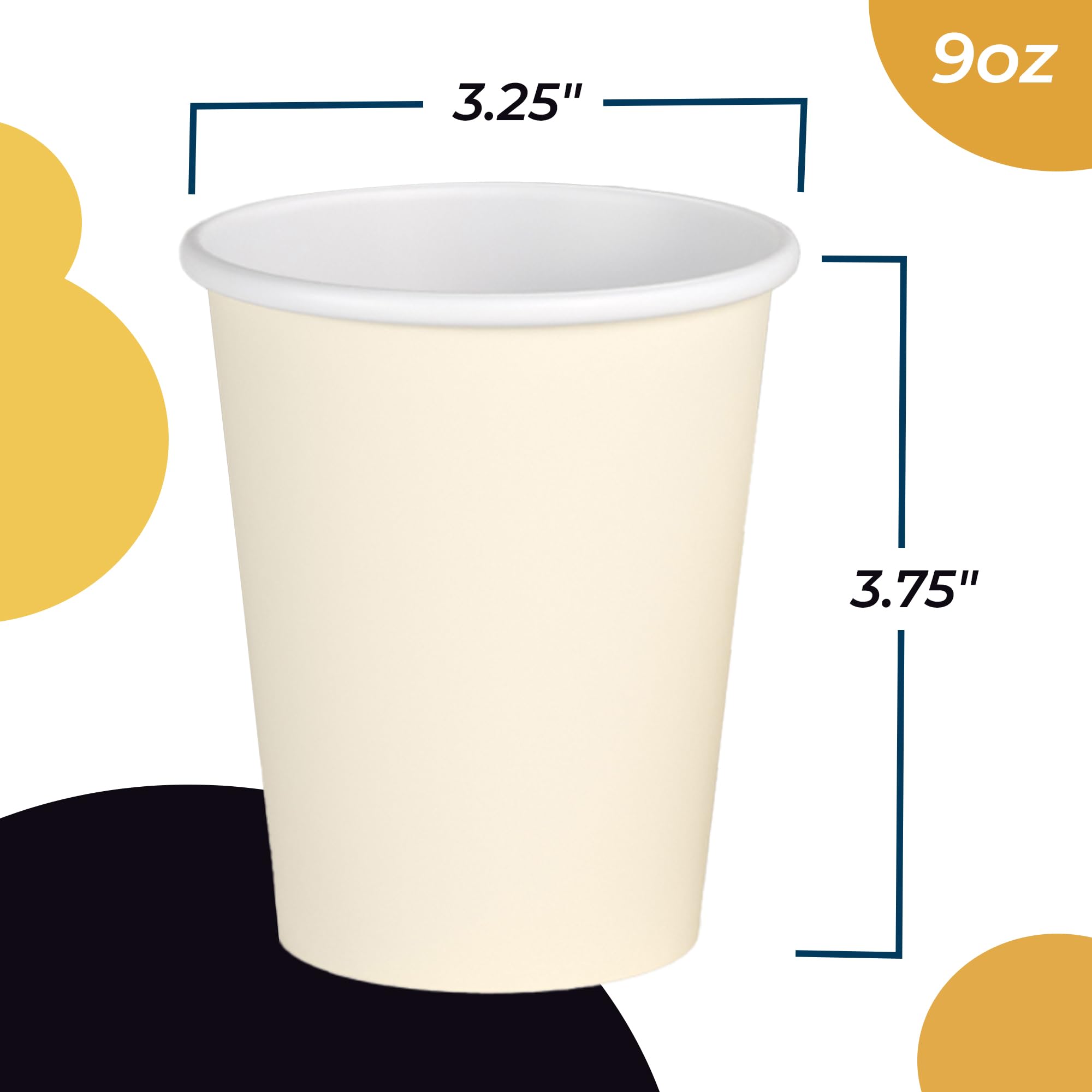 9 Oz. Ivory Paper Cups | Case of 1000