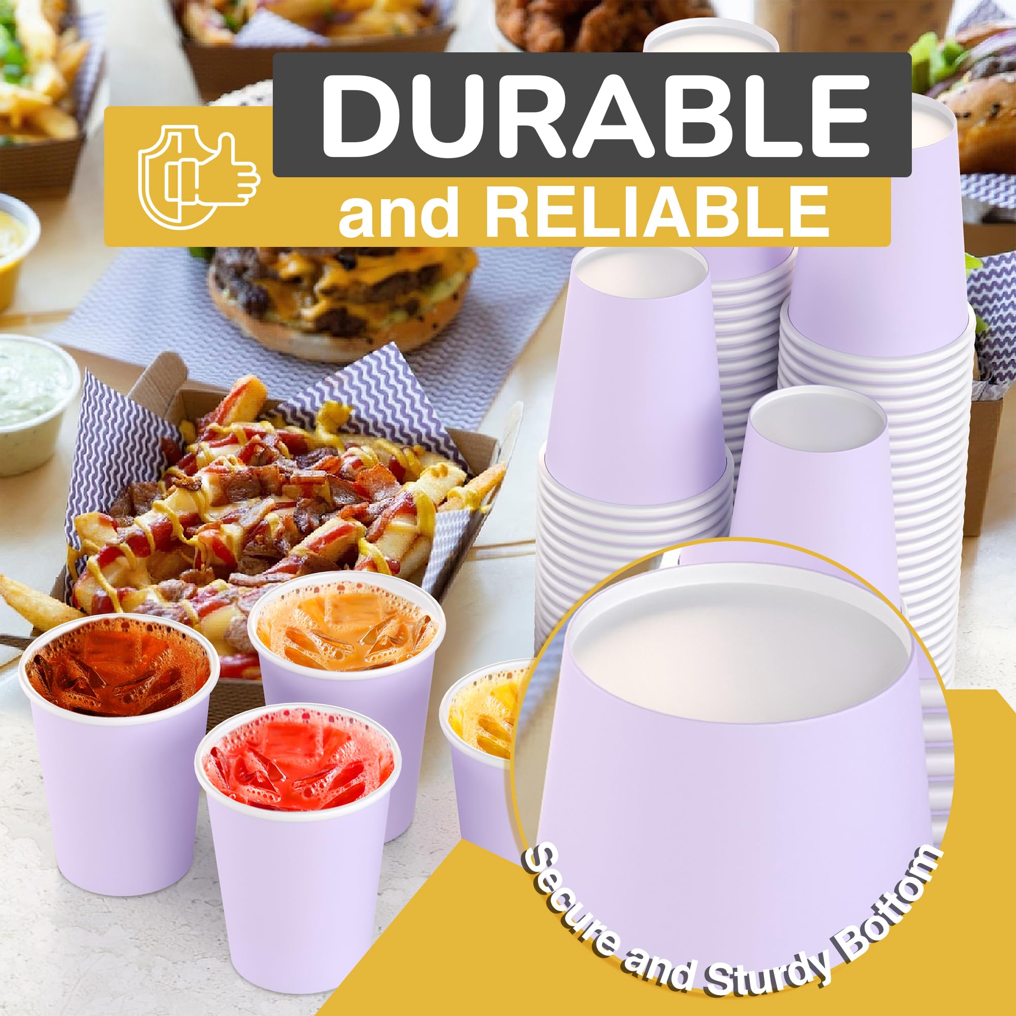 9 Oz. Lavender Paper Cups | Case of 1000