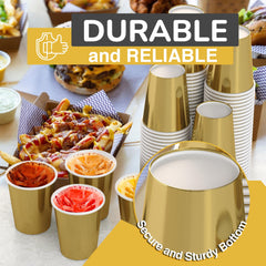 9 Oz. Metallic Gold Paper Cups | Case of 1000