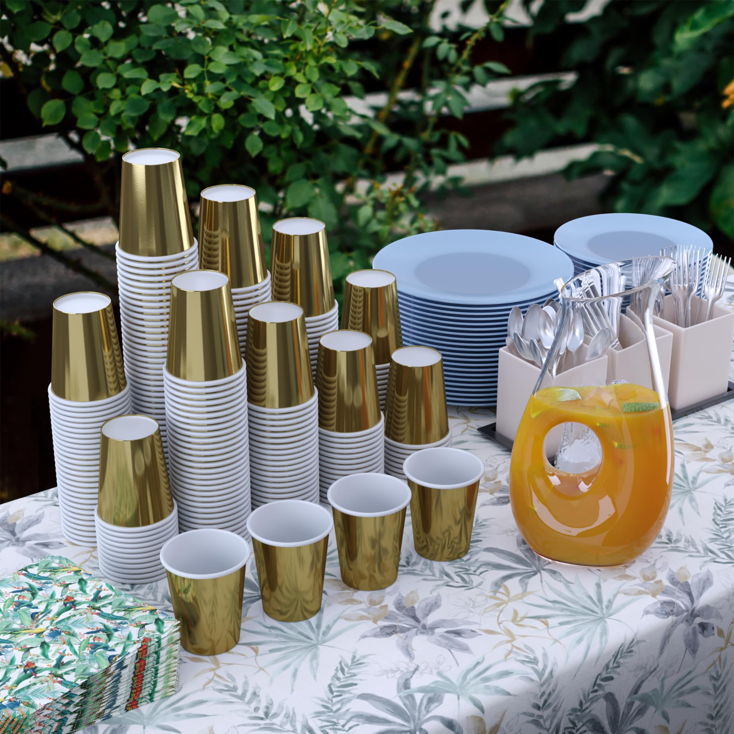 9 Oz. Metallic Gold Paper Cups | Case of 1000