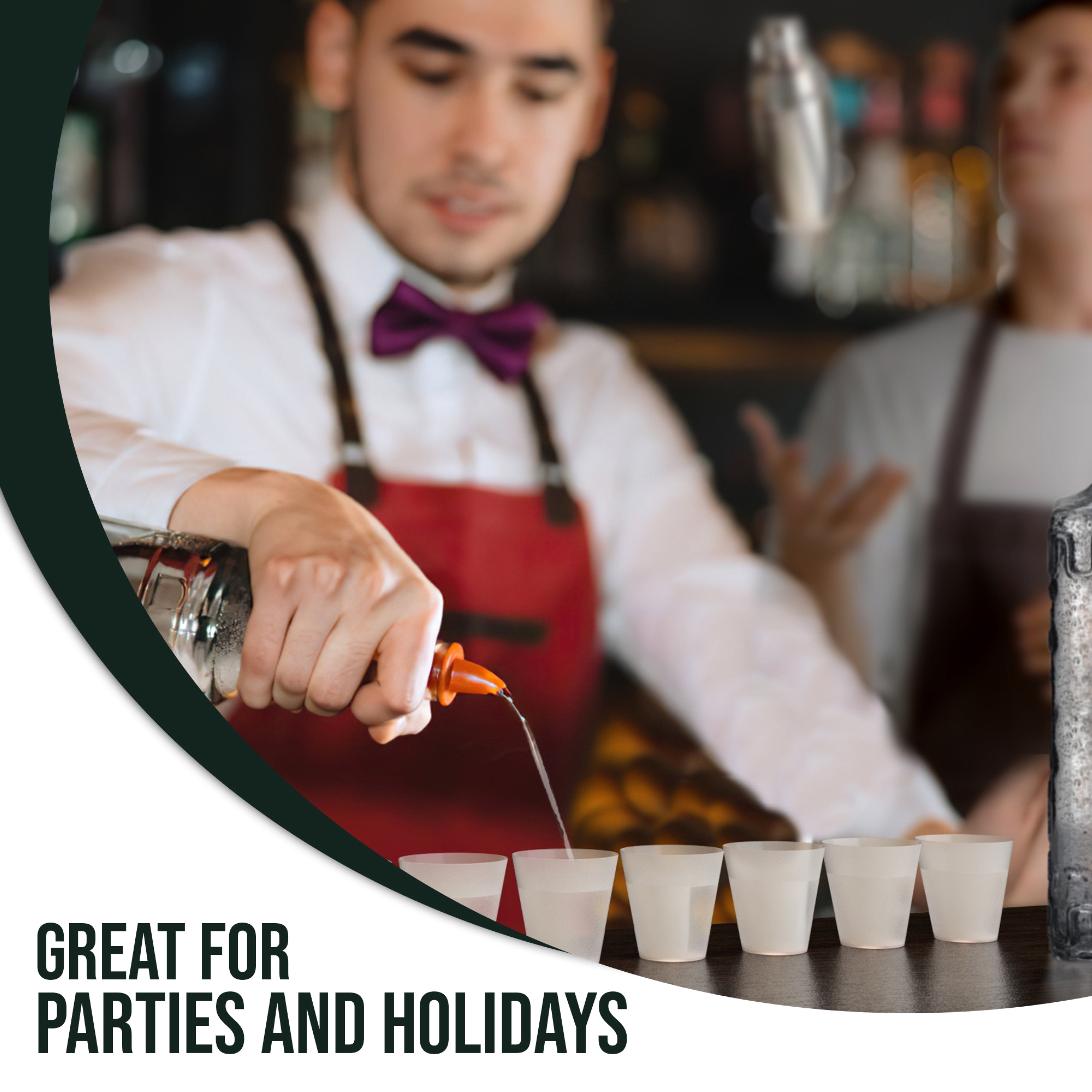 2 Oz. White Pearl Plastic Shot Glasses | 100 Count