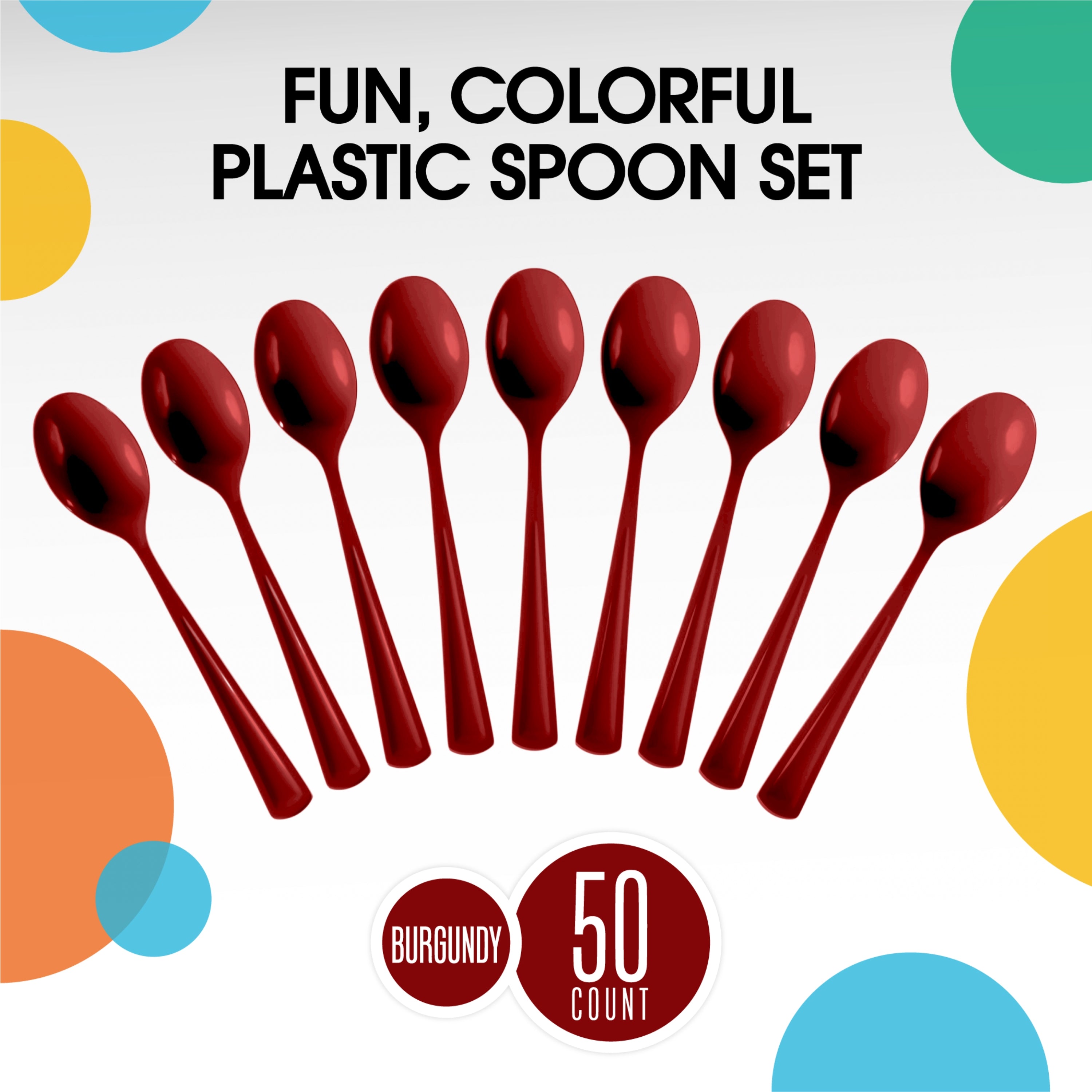 Heavy Duty Burgundy Plastic Spoons | Case of 1200