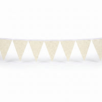 Customizable Glitter White Pennant Banner, 20 ft