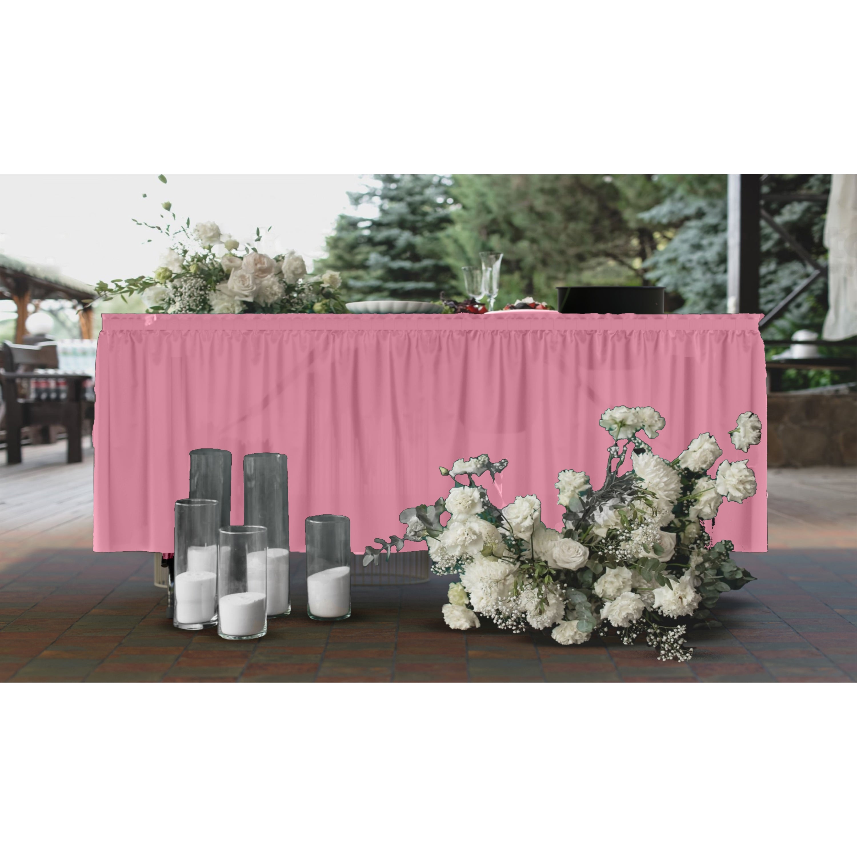 Pink Plastic Table Skirt | Case of 48