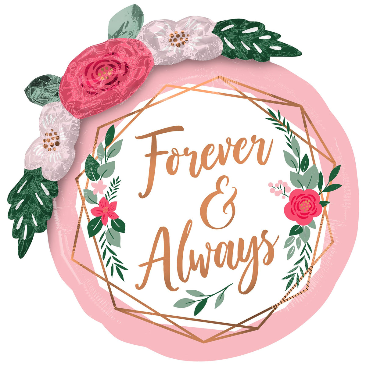 Forever & Always Floral Foil Balloon Garland