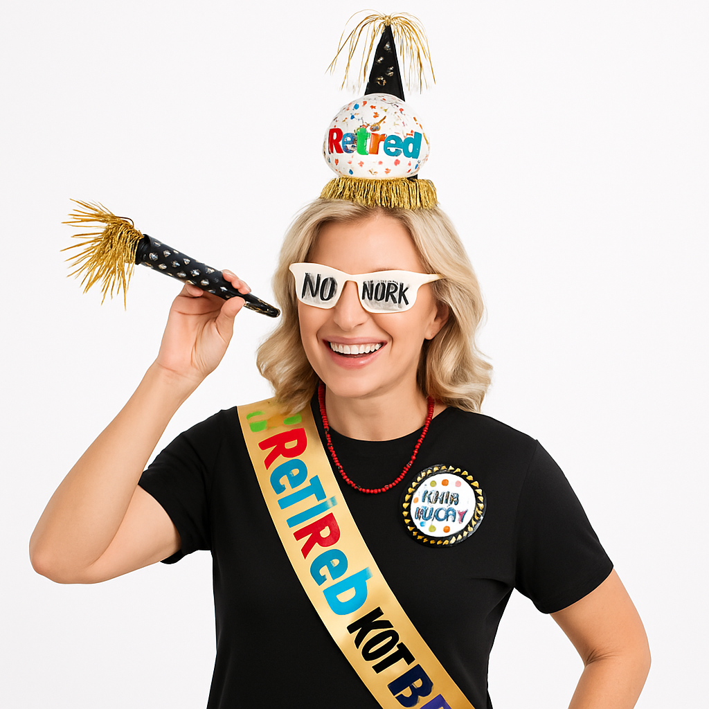 Retirement Celebration Accessory Kit - "Officially Retired" 6-Piece Set
