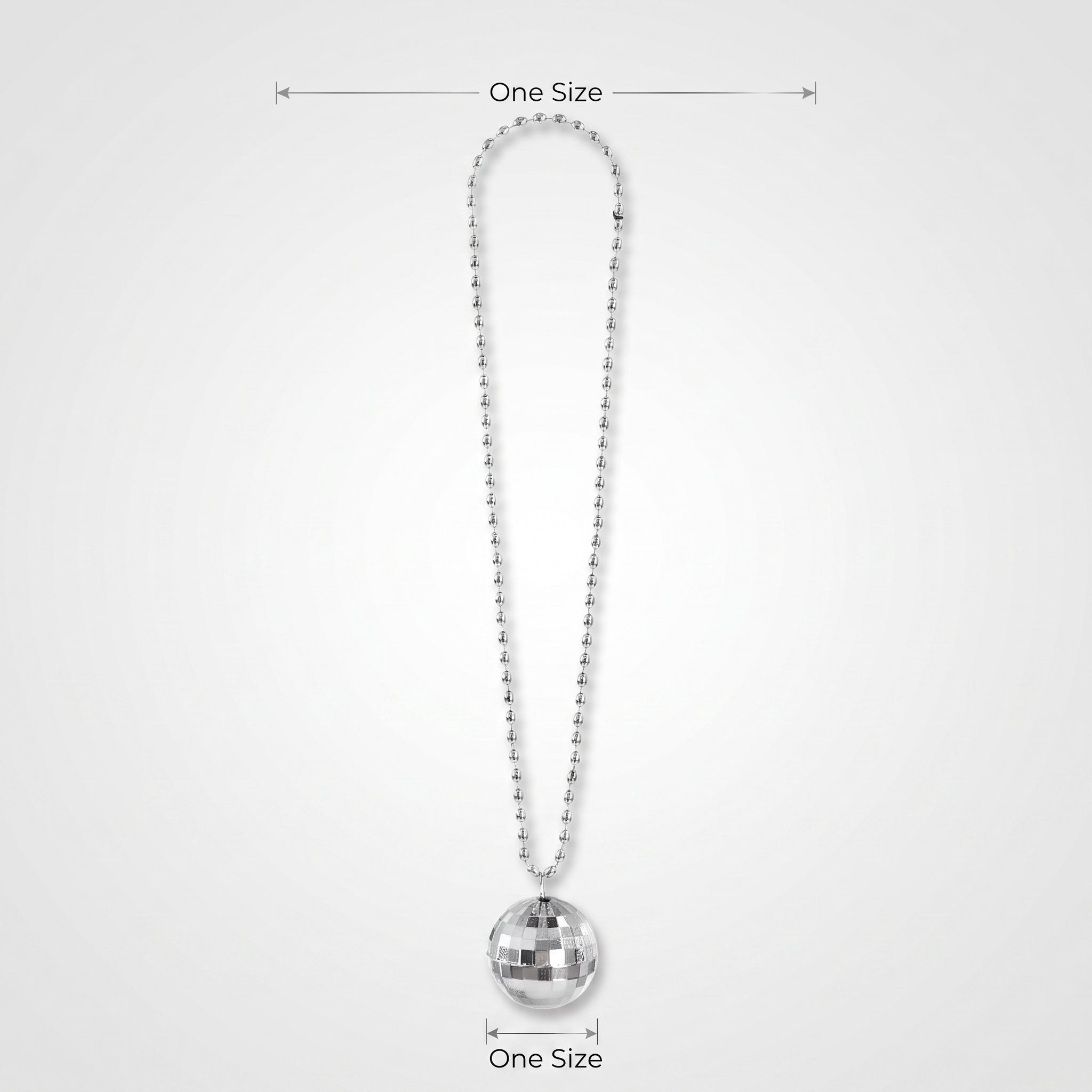 Silver Disco Ball Necklace Set - 6 Pack