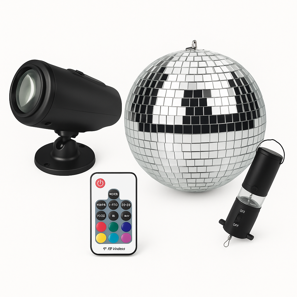 8" Mirror Ball Kit - Disco Party Essential