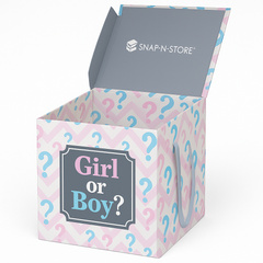 "Girl or Boy?" Pink & Blue Gender Reveal Box