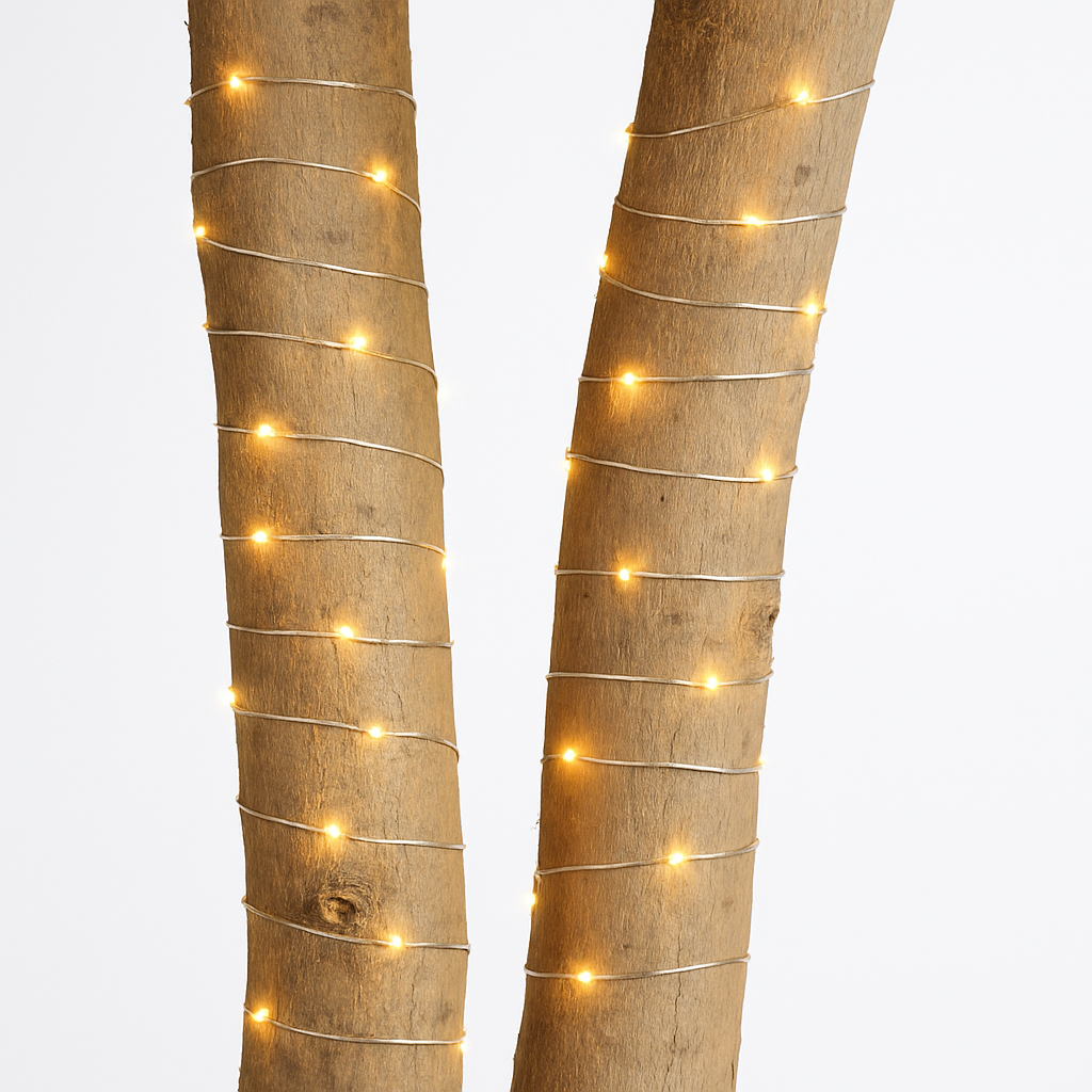 100 LED Warm White Silver Wire String Lights