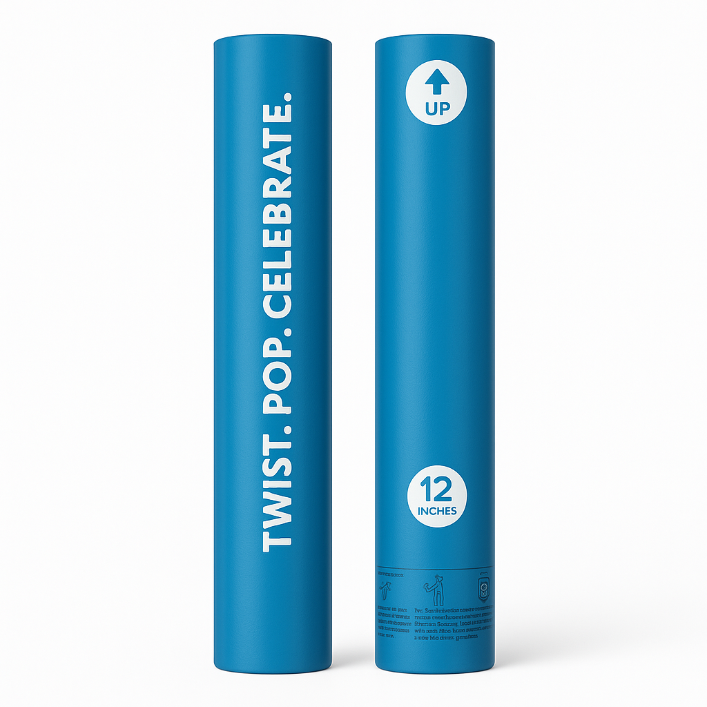 Blue Powder Popper Confetti Cannon - 12 Inches