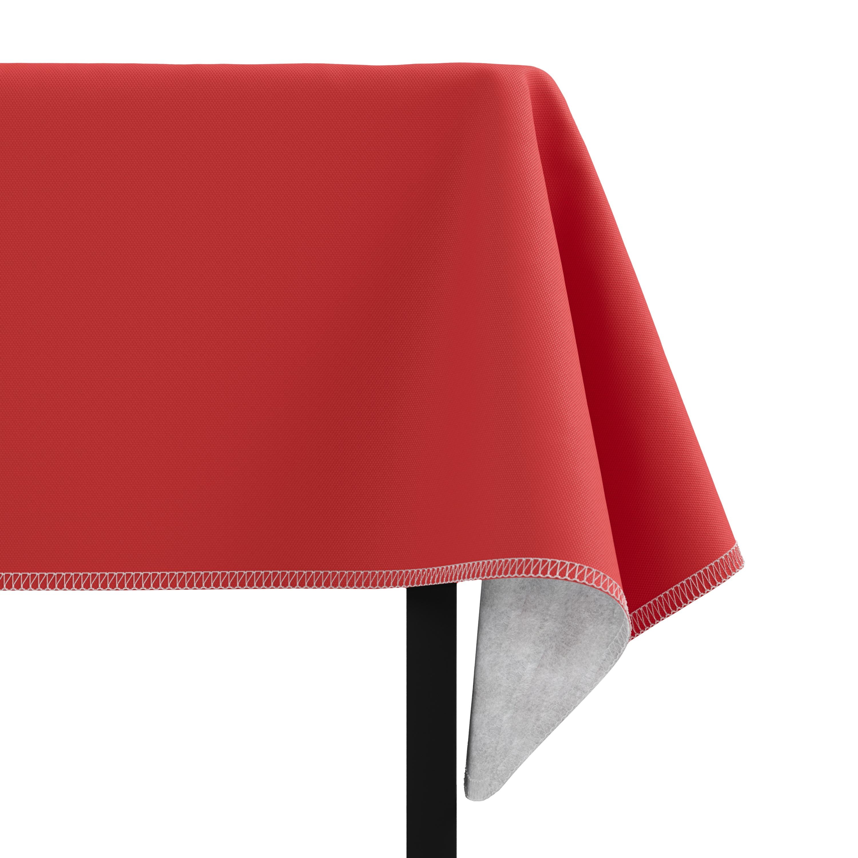 Red Flannel Backed Plastic Table Cover 54 In. x 70 In.